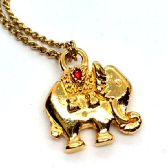 ELEPHANT CRYSTAL CHARM NECKLACE - Picture 2 of 10